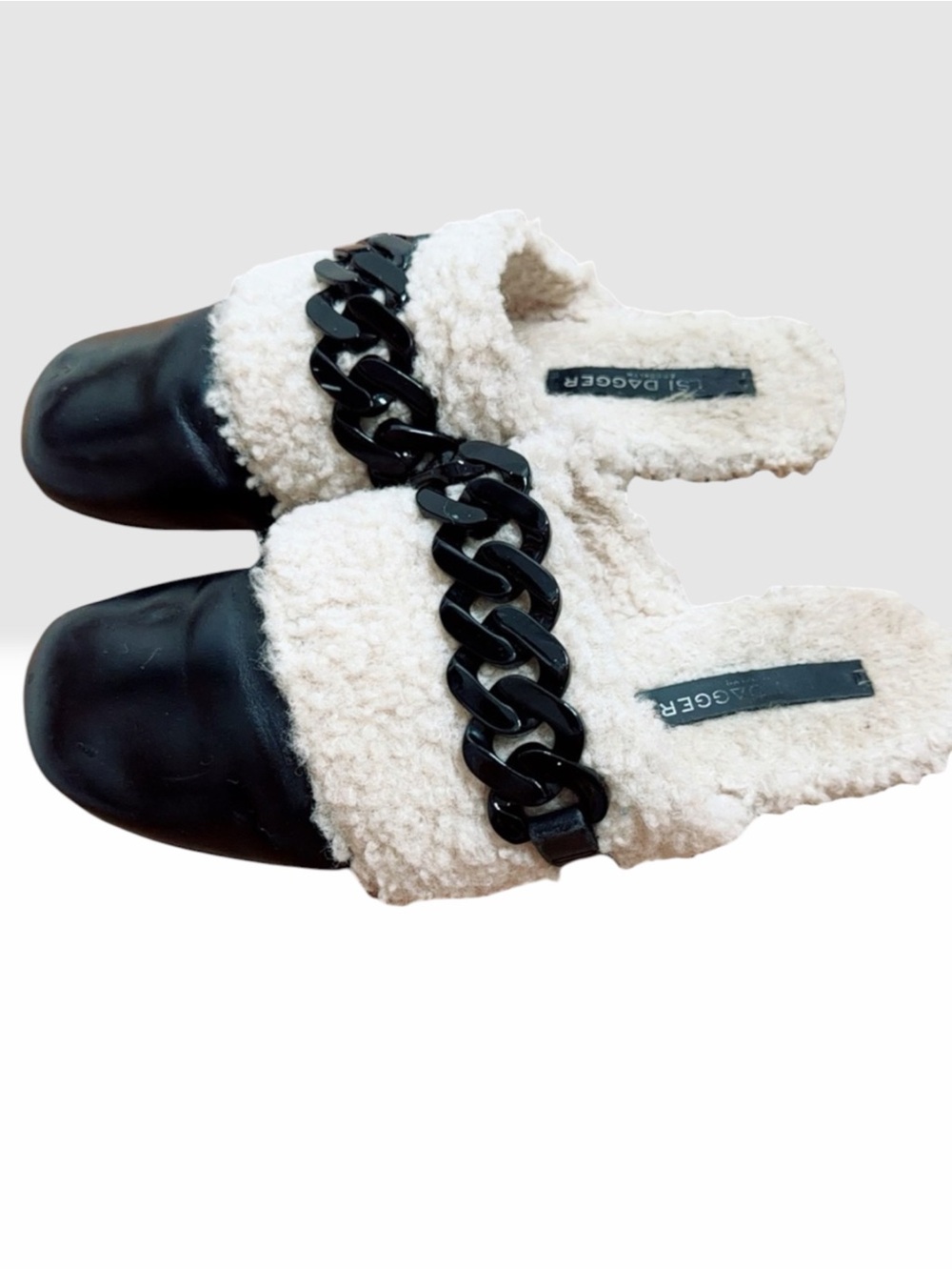 Kelsi Dagger Black and Cream Mules 9.5